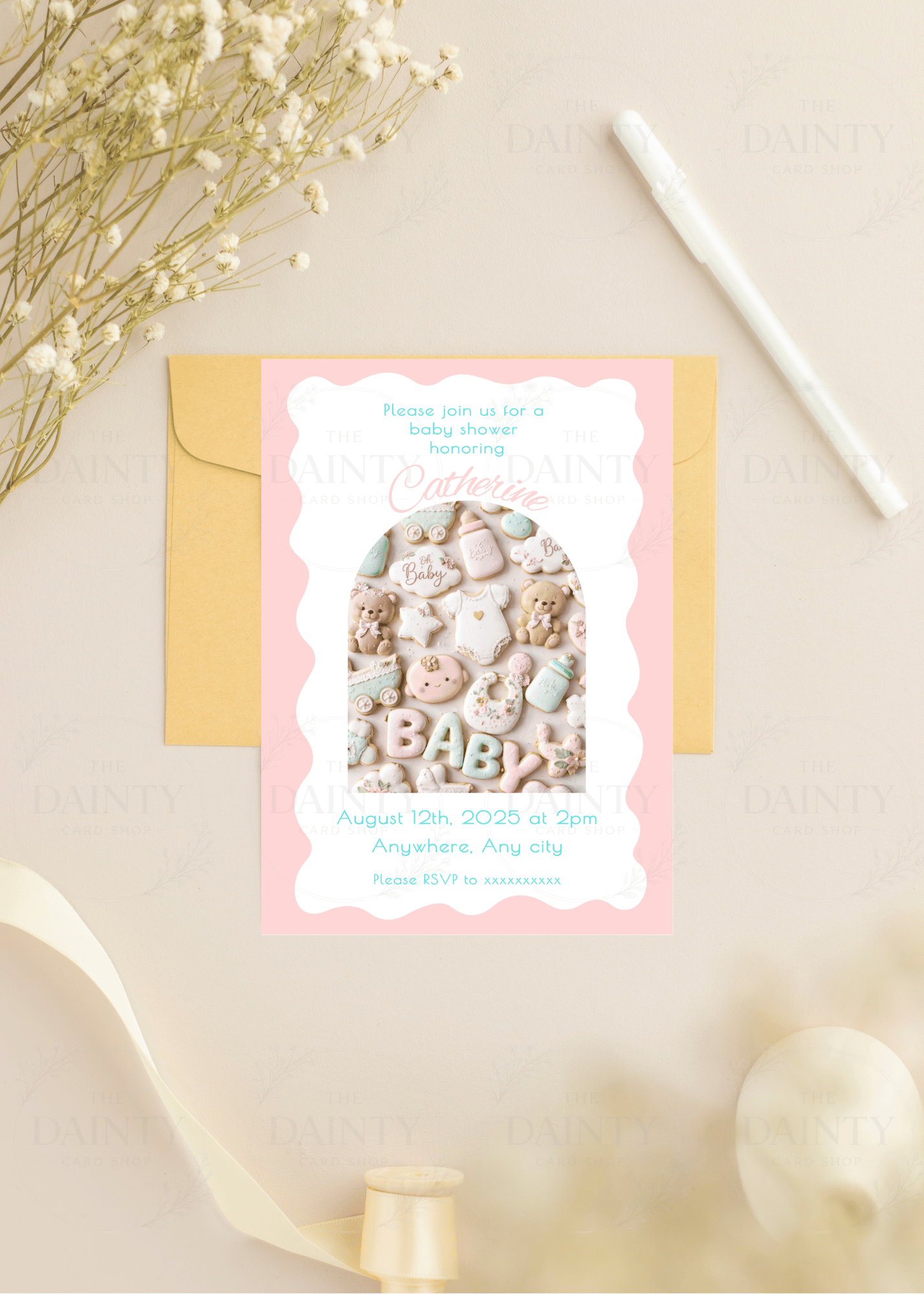 Cookies and cream | Baby shower Editable Digital Invitation Template | Canva Invitation | Printable & WhatsApp Invite | Instant Download