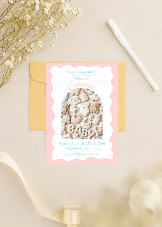 Cookies and cream | Baby shower Editable Digital Invitation Template | Canva Invitation | Printable & WhatsApp Invite | Instant Download