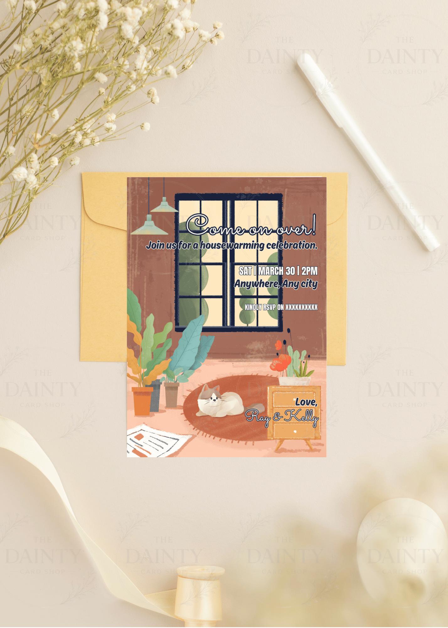 Cosy crib | Housewarming party Editable Digital Invitation Template | Canva Invitation | Printable & WhatsApp Invite | Instant Download