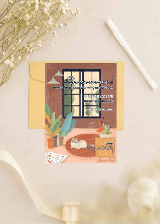 Cosy crib | Housewarming party Editable Digital Invitation Template | Canva Invitation | Printable & WhatsApp Invite | Instant Download