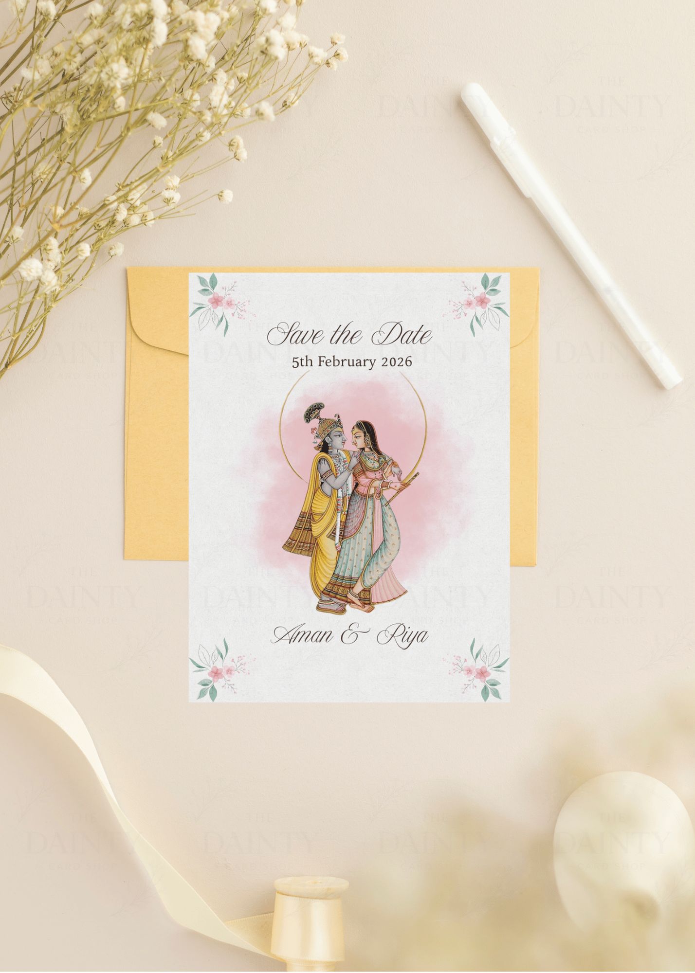 Radhe Krishna | Save the date Editable Digital Invitation Template | Canva Invitation | Printable & WhatsApp Invite | Instant Download