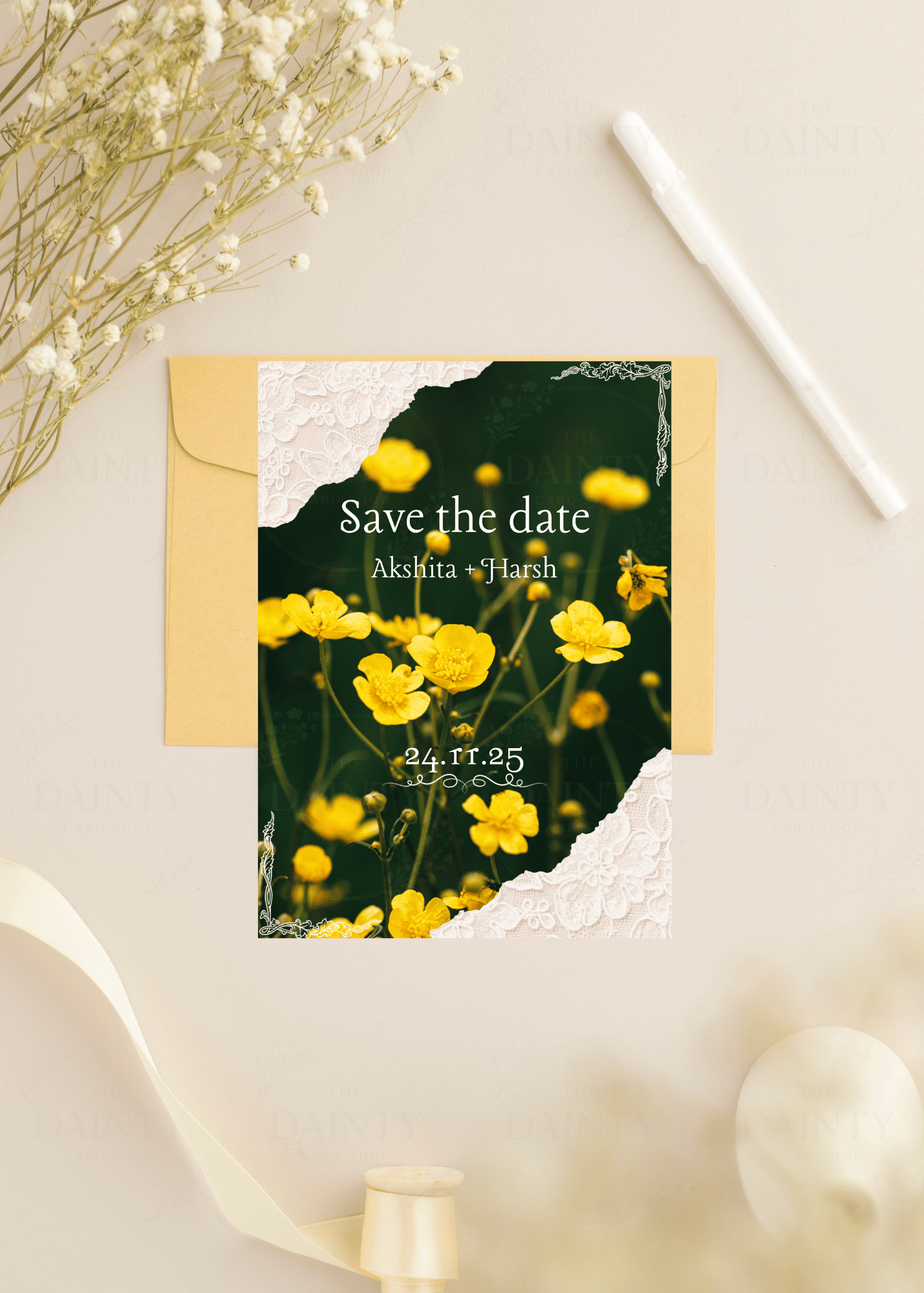 Buttercups | Save the Date Editable Digital Invitation Template | Canva Invitation | Printable & WhatsApp Invite | Instant Download