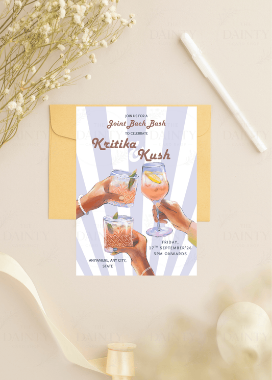 Let's celebrate | Bach bash Editable Digital Invitation Template | Canva Invitation | Printable & WhatsApp Invite | Instant Download